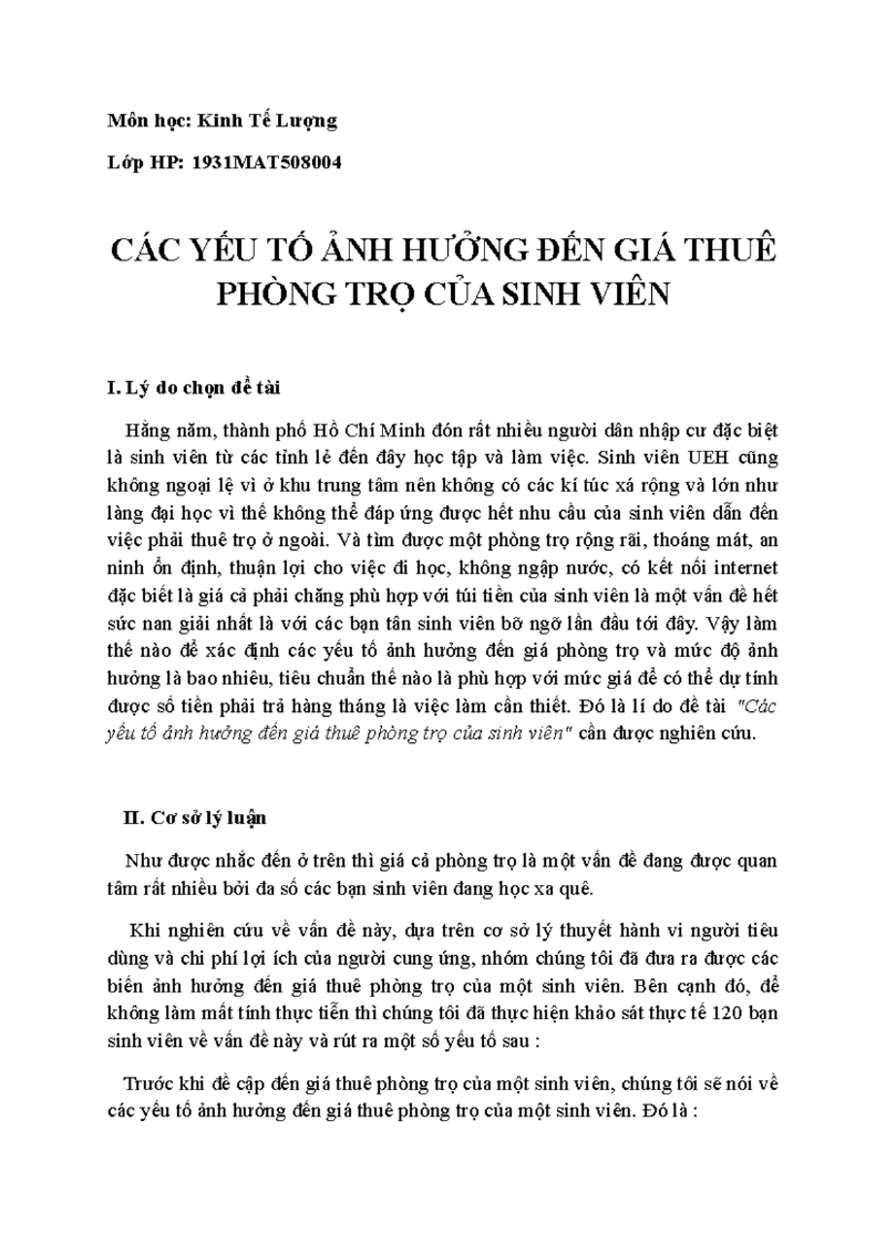 Các yếu tố ảnh hưởng đến giá thuê phòng trọ quận 7