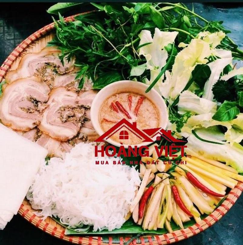 Hình ảnh món bò tơ cuốn bánh tráng đặc sản của huyện Củ Chi, Thành phố Hồ Chí Minh