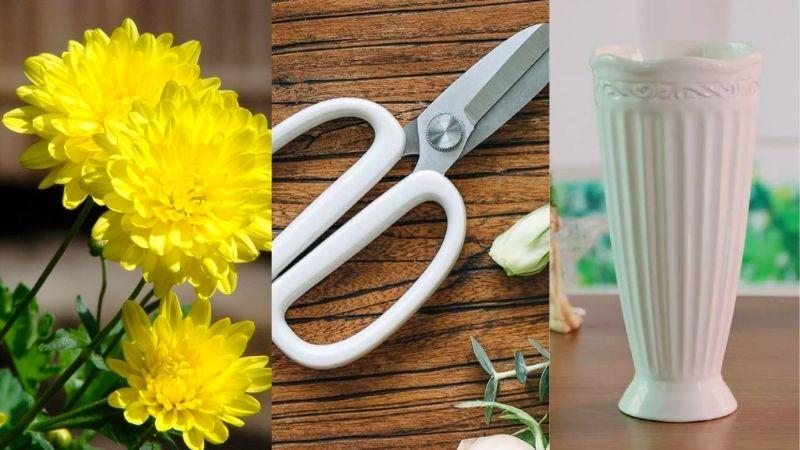 Hướng dẫn cắm hoa cúc bàn thờ đơn giản mà đẹp mắt