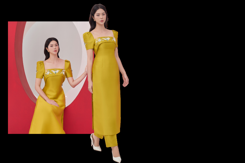 Trang phục màu trắng, vàng, nâu đất, xám hợp với người mệnh Kim 2023