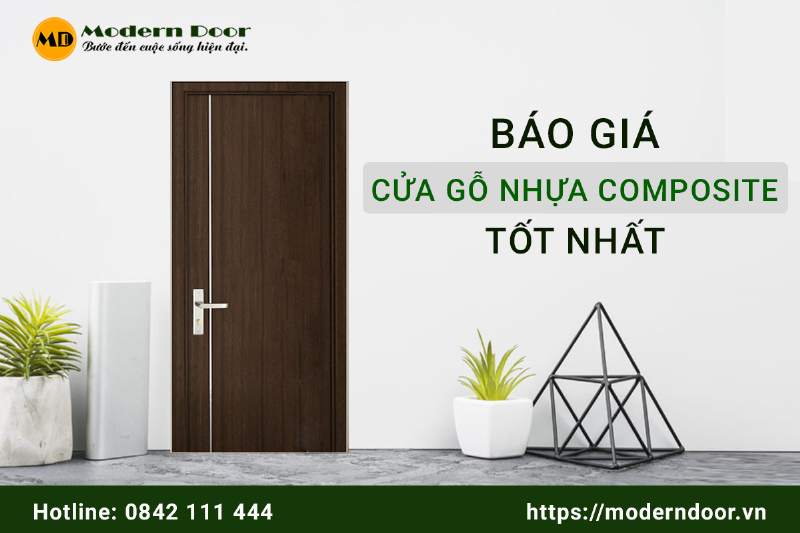 Hình ảnh một cánh cửa phòng ngủ làm từ nhựa Composite hiện đại
