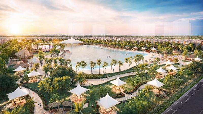 Hình ảnh biểu tượng đồng tiền hoặc mũi tên tăng trưởng đặt cạnh hình ảnh nhà liền kề tại Vinhomes Ocean Park 3, thể hiện tiềm năng đầu tư sinh lời.