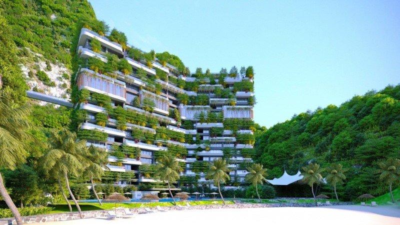 Hình ảnh bể bơi vô cực hướng biển tại dự án Eden Ocean View Đà Nẵng, mang đến trải nghiệm ngắm cảnh độc đáo