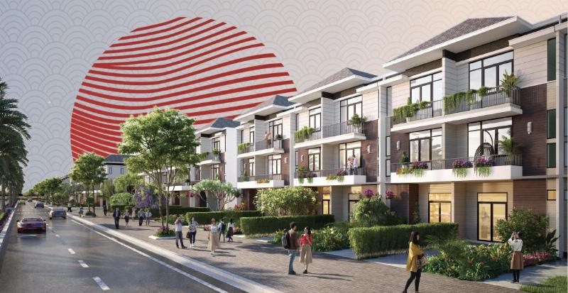 Hình ảnh mô hình 3D hoặc phối cảnh tổng thể một dự án bất động sản, khu đô thị hoặc khu nghỉ dưỡng quy mô lớn, thể hiện sự rộng lớn về diện tích