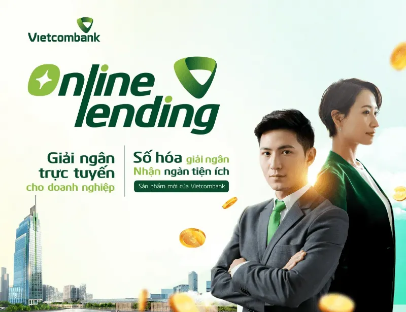 Quy trình các bước vay vốn tại ngân hàng Vietcombank, từ nộp hồ sơ đến giải ngân.
