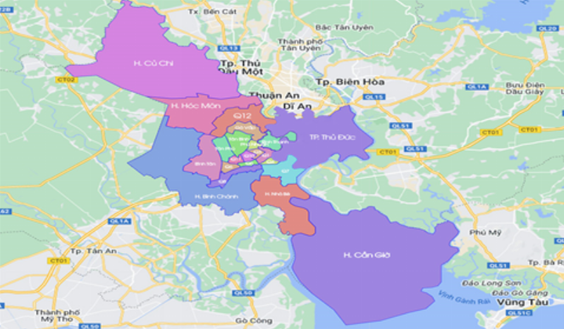 Xác định vị trí Phường Trung Mỹ Tây Quận 12 trên Google Maps minh họa bản đồ khu vực