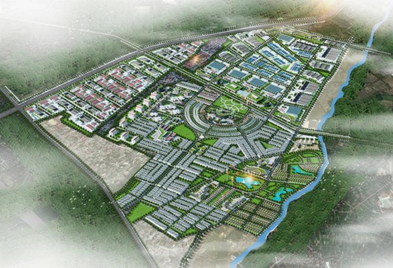 Cảnh quan Khu công nghiệp VSIP Nghệ An, thể hiện sự phát triển công nghiệp nhờ lợi thế diện tích đất rộng của tỉnh có diện tích lớn nhất Việt Nam