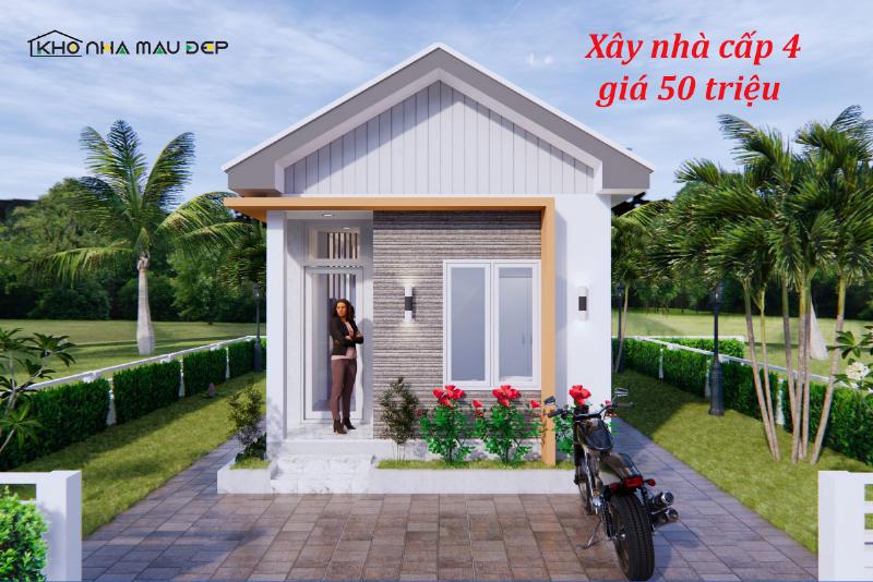 Mặt bằng thiết kế đơn giản của một căn nhà sàn bê tông diện tích khoảng 35m2, minh họa cách bố trí không gian hiệu quả với ngân sách hạn chế.