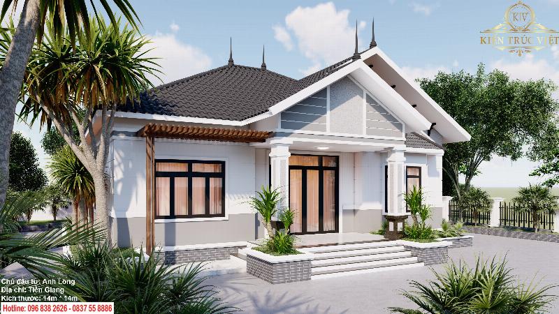 Kiến trúc nhà cấp 4 mái thái 4 phòng ngủ, bố trí không gian hợp lý cho gia đình đông người