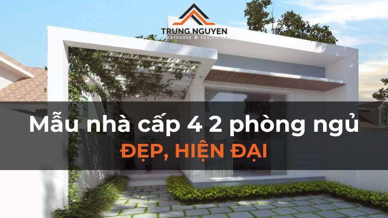 Mẫu nhà ngang cấp 4 nông thôn 2 phòng ngủ đơn giản và tiết kiệm chi phí