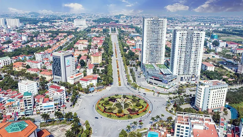 Hình ảnh quy hoạch đô thị hiện đại, thể hiện nỗ lực của Bắc Ninh trong việc phát triển hạ tầng dù diện tích nhỏ.