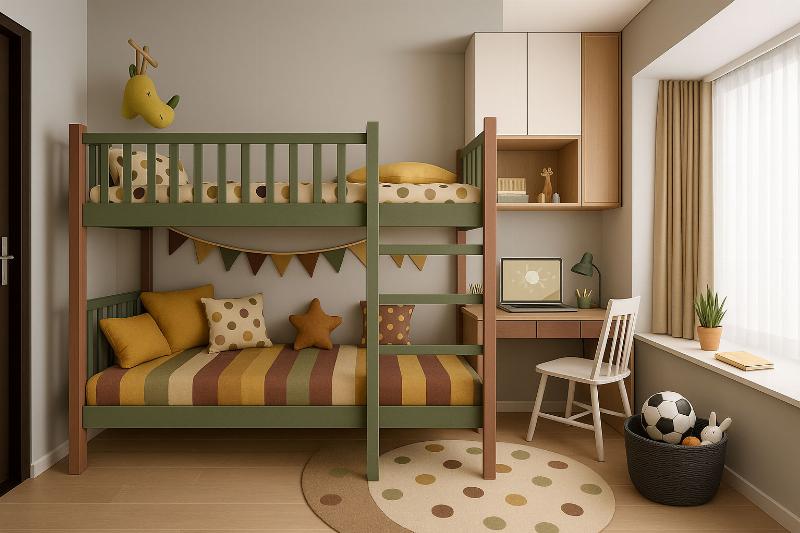 Thảm trải sàn phòng ngủ dành cho trẻ em với chất liệu an toàn và họa tiết vui nhộn