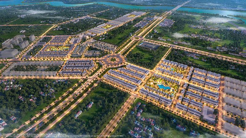 Toàn cảnh thành phố Móng Cái với sông biên giới, cầu cửa khẩu và khu đô thị sầm uất