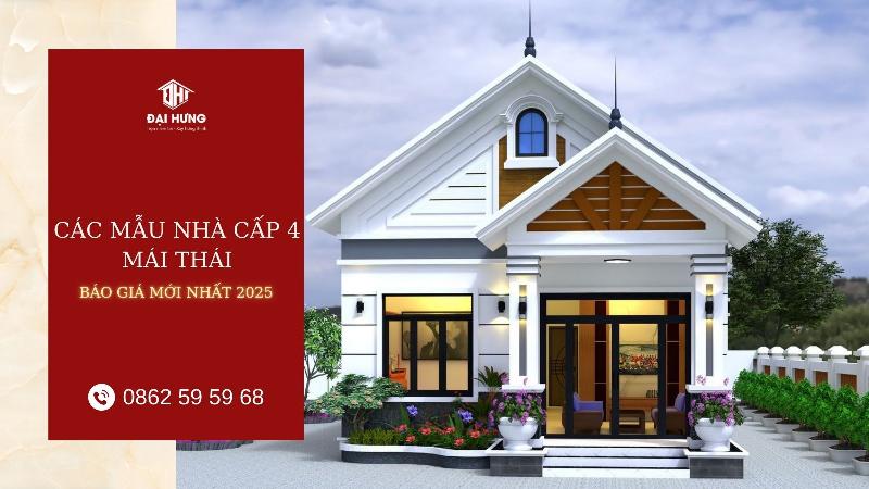 Thiết kế nhà cấp 4 mái thái ở thành phố, phong cách hiện đại, tối ưu diện tích đất