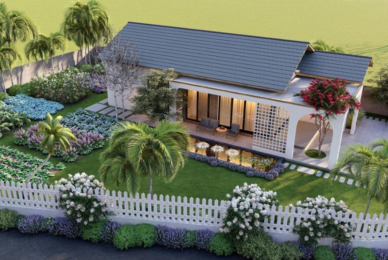 Thiết kế sân vườn đẹp mắt và tiện ích cho nhà cấp 4 đơn giản