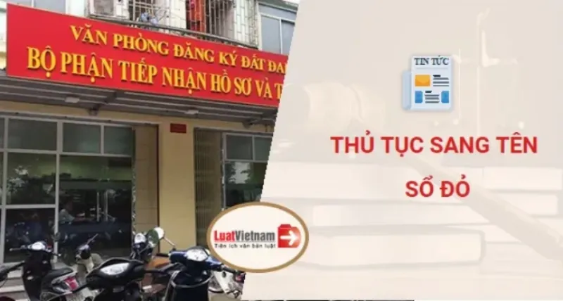 Hình ảnh minh họa quy trình mua bán nhà đất với các bước như công chứng, nộp hồ sơ, nhận sổ đỏ