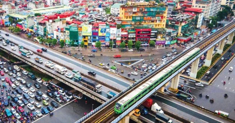 Hình ảnh minh họa các yếu tố thúc đẩy tăng giá bất động sản như hạ tầng mới, khu đô thị hiện đại, không gian xanh