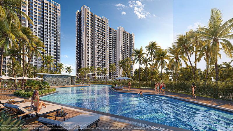 Chuỗi tiện ích nội khu hiện đại và đa dạng tại chung cư Bình Minh Garden, bao gồm bể bơi, gym, khu vui chơi trẻ em