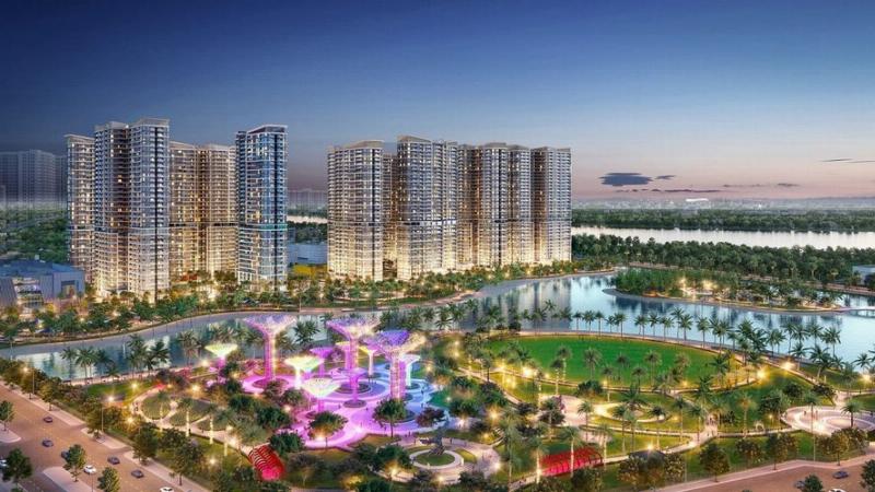 Hình ảnh minh họa hồ bơi và công viên nội khu xanh mát tại một dự án chung cư