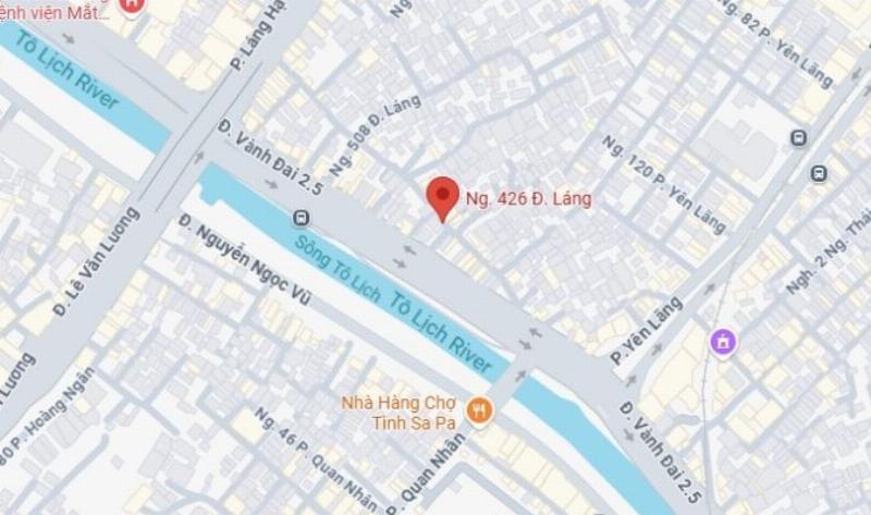 Khu vực gần đường Trần Duy Hưng, Hà Nội với trường học, bệnh viện, hoặc công viên, thể hiện hệ thống tiện ích công cộng đầy đủ