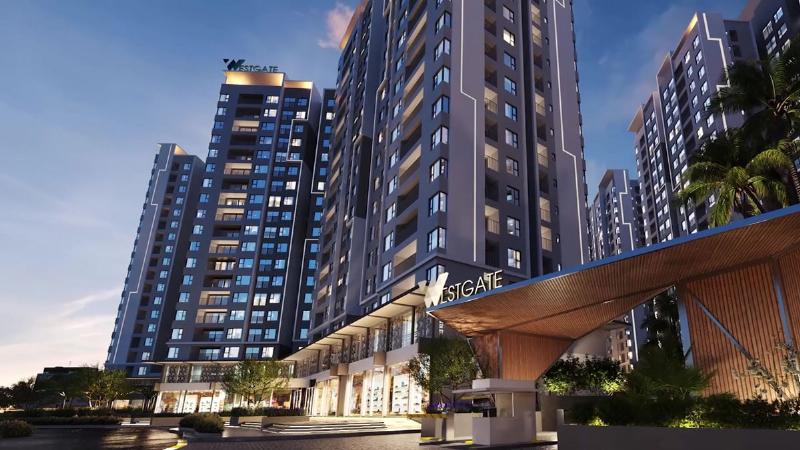 Hình ảnh chụp cận cảnh một số vật liệu bàn giao điển hình trong căn hộ mẫu chung cư Westgate An Gia Bình Chánh, ví dụ như sàn gỗ, gạch lát nhà vệ sinh, thiết bị vệ sinh, cửa, hoặc khóa thông minh, để minh họa chất lượng và thẩm mỹ.